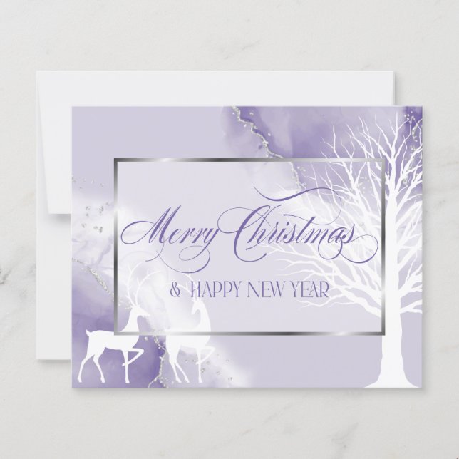 Christmas Abstract Budget Purple Winter Tree  (Front)