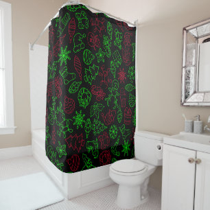 Christmas Abstract Pattern Shower Curtain
