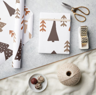 Christmas Abstract Tree Pattern Minimalistic Wrapping Paper