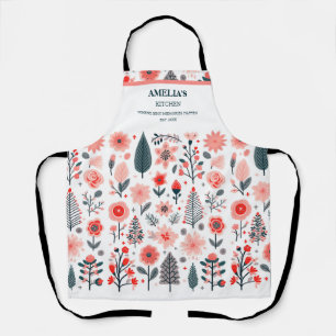 Christmas Abstract trees, Botanical Christmas Apron