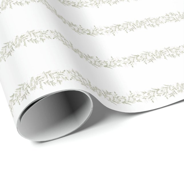 christmas abundance elegant botanical foliage wrapping paper (Roll Corner)