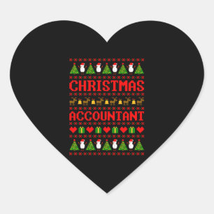 Christmas Accountant Heart Sticker