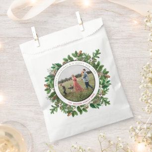 Christmas Acorn Wreath Family Photo  Favour Bag