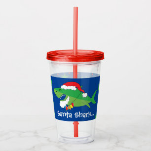 Christmas Acrylic Tumbler 16 oz Santa Shark