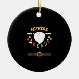 Christmas Actress Claus Santa Out Gift Ceramic Ornament