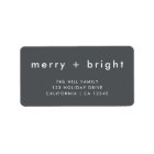Christmas Address Label | Merry + Bright Grey