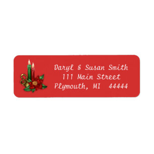 Christmas Address Label with Candles Return Address Label