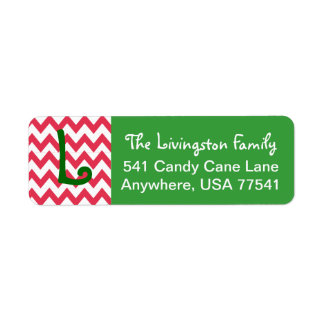 Christmas Address Labels- Chevron Monogram Return Address Label