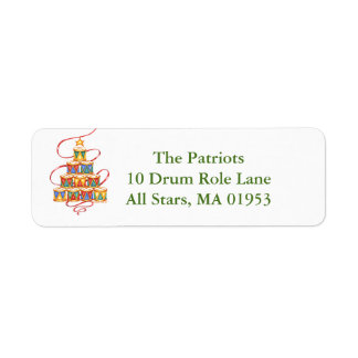 Christmas Address Labels Colourful Tree of Drums