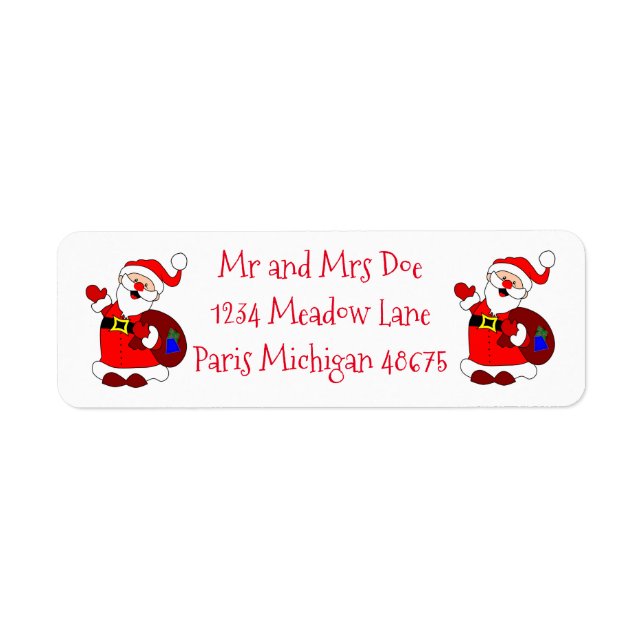 Christmas Address Labels/Santa Waving Return Address Label (Front)