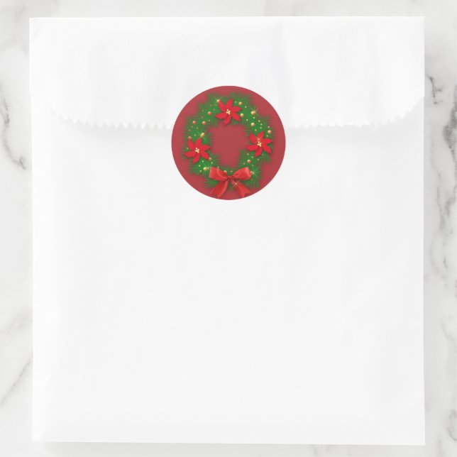 Christmas Adorno - Calcomania Classic Round Sticker (Bag)