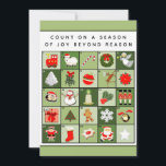 Christmas Advent Calendar Cards<br><div class="desc">Unique holiday design featuring a Christmas Countdown activity. To personalise edit text to add your name to Advent Calendar.</div>