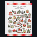 Christmas Advent Calendar Cards<br><div class="desc">Creative Christmas greeting card featuring holiday countdown activity with a cute winter village of 24 miniature houses leading up to a gingerbread house.</div>