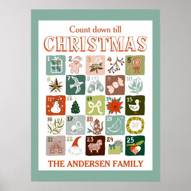 Christmas advent calendar count down  poster (Front)