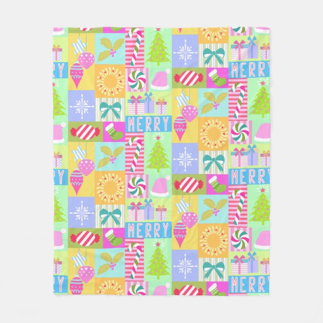 Christmas Advent Calendar  Fleece Blanket (Front)