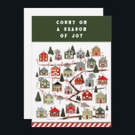 Christmas Advent Calendar Holiday Cards<br><div class="desc">Creative Christmas holiday cards featuring a Christmas Countdown Advent calendar activity with 24 miniature houses leading up to a gingerbread house.</div>