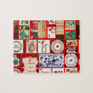 Christmas Advent Calendar Holiday Winter Graphic Jigsaw Puzzle