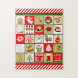 Christmas Advent Calendar Jigsaw Puzzle<br><div class="desc">Creative Christmas Countdown Advent calendar puzzle featuring 24 holiday images. To personalise edit text add name or otherwise customise.</div>