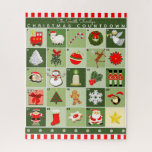 Christmas Advent Calendar Jigsaw Puzzle<br><div class="desc">Easy-to-personalise Christmas Countdown design,  featuring 25 holiday images. Add name to customise.</div>