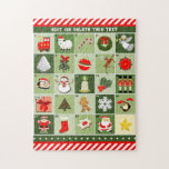 Christmas Advent Calendar Jigsaw Puzzle<br><div class="desc">Easy-to-personalize Christmas Countdown design,  featuring 25 holiday images. Add name or Christmas message to customize.</div>
