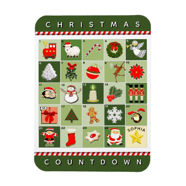 Christmas Advent Calendar Magnet (Vertical)