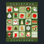 Christmas Advent Calendar Poster<br><div class="desc">Festive Christmas Countdown Advent Calendar decor featuring 25 Christmas images.  Edit or add text to personalise.</div>
