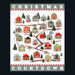 Christmas Advent Calendar Poster<br><div class="desc">Creative Christmas Countdown Advent Calendar holiday gift featuring snowy village of 24 houses leading up to gingerbread house. Add your text to personalise.</div>
