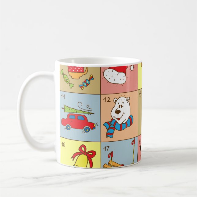 Christmas Advent: Doodle Element Collection Coffee Mug (Left)