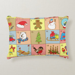 Christmas Advent: Doodle Element Collection Decorative Cushion