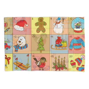 Christmas Advent: Doodle Element Collection Pillowcase