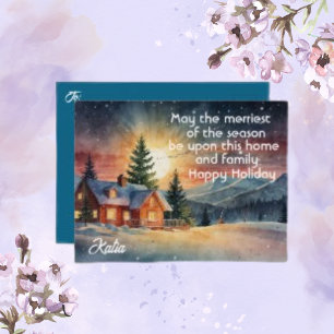 Christmas Advent Greetings Personalised Holiday Postcard