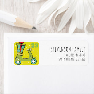 Christmas Advent illustration Return Address Label