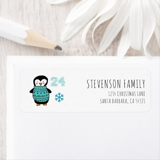 Christmas Advent illustration Return Address Label (Insitu)