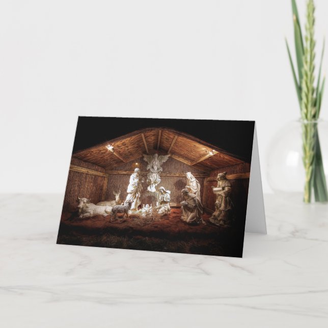 Christmas Advent Jesus Nativity Manger Scene Holiday Card (Front)
