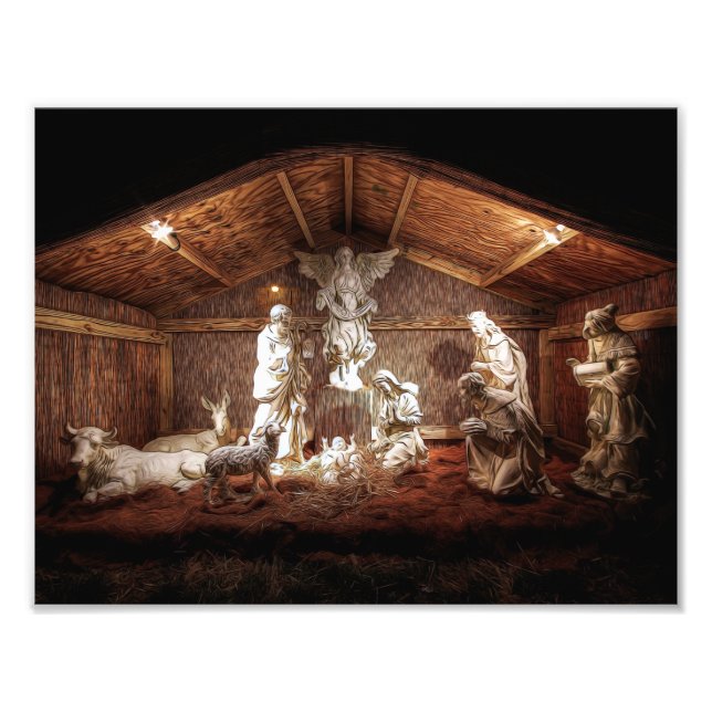 Christmas Advent Jesus Nativity Manger Scene Photo Print (Front)