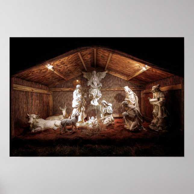 Christmas Advent Jesus Nativity Manger Scene Poster (Front)
