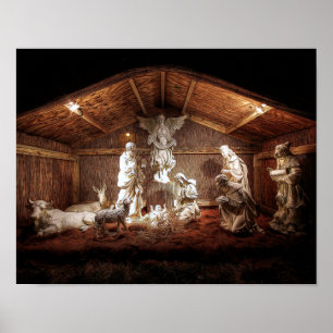 Christmas Advent Jesus Nativity Manger Scene Poster