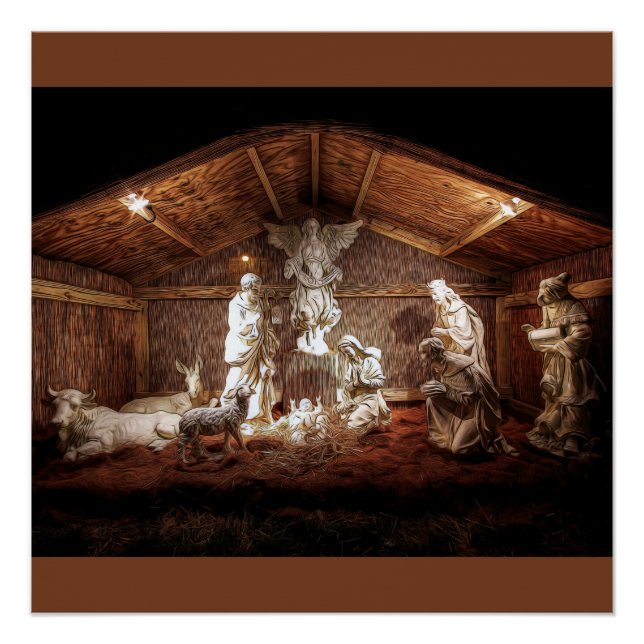 Christmas Advent Jesus Nativity Manger Scene Poster (Front)