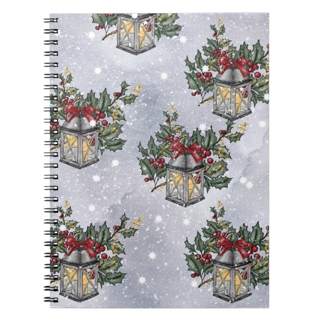 Christmas Advent Lantern Pattern Notebook (Front)