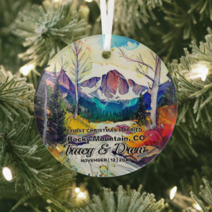 Christmas Adventure Rocky Mountain ColoradoMarried Glass Tree Decoration