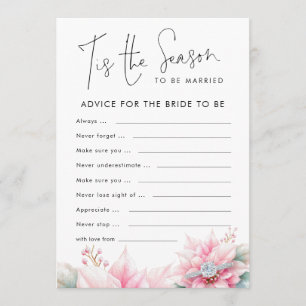 Christmas Advice for Bride Bridal Shower Game Card