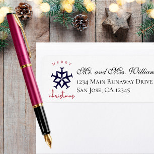 Christmas Aeroplane Snowflake Aviation Address Return Address Label