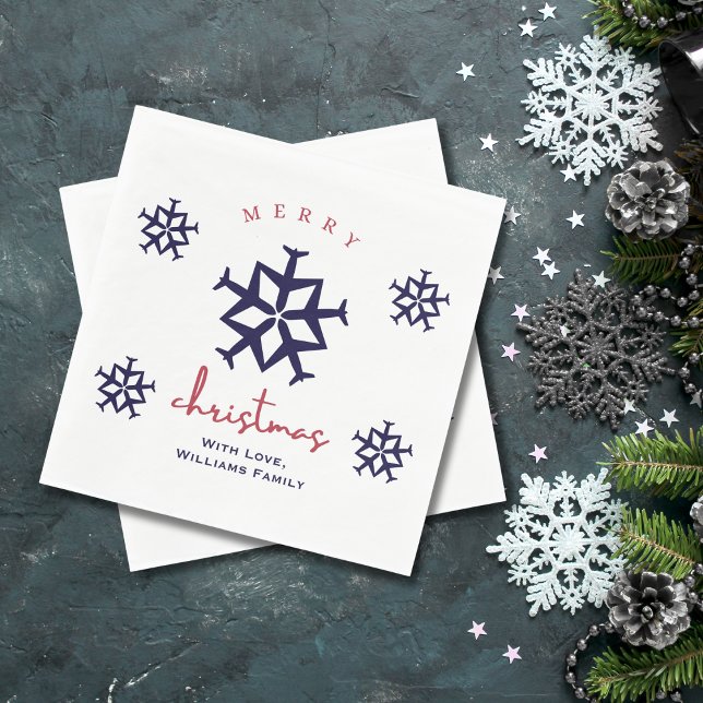 Christmas Aeroplane Snowflake Minimalist Aviation Napkin (Creator Uploaded)