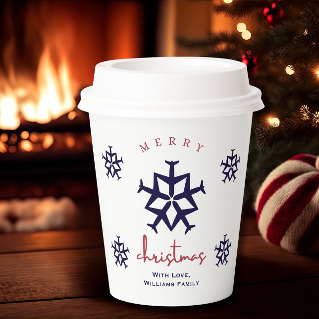 Christmas Aeroplane Snowflake Modern Cute Aviation Paper Cups (Creator Uploaded)