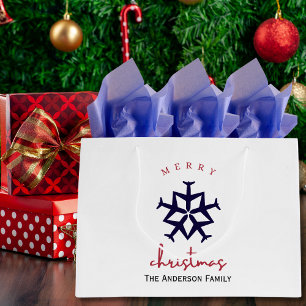 Christmas Aeroplane Snowflake Photo Funny Aviation Large Gift Bag