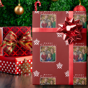 Christmas Aeroplane Snowflake Photo Funny Custom  Wrapping Paper