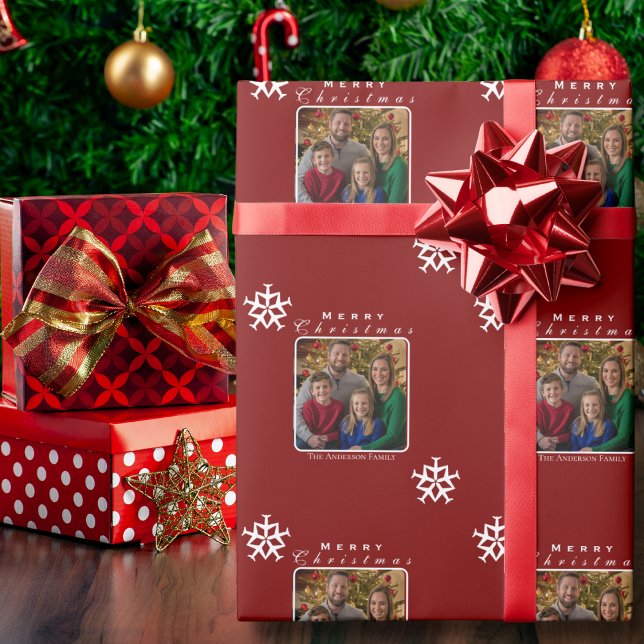 Christmas Aeroplane Snowflake Photo Funny Custom  Wrapping Paper (Creator Uploaded)