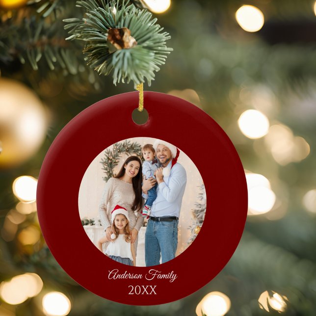 Christmas Aeroplane Snowflake Photo Modern Aviatio Ceramic Ornament (Creator Uploaded)