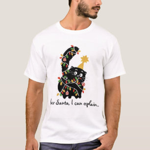 Christmas Aesthetic Santa Cat Cute Funny T-Shirt