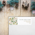 Christmas Aesthetics Watercolor Forest Trees Return Address Label<br><div class="desc">Christmas Aesthetics Watercolor Snowy Green & Brown Forest Trees Return Address Label.</div>
